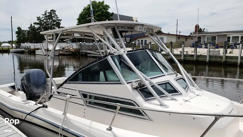 EliteShield 27' Navy Boat Storage Cover For Grady-White Sailfish 272 WA Hard-Top - View #2